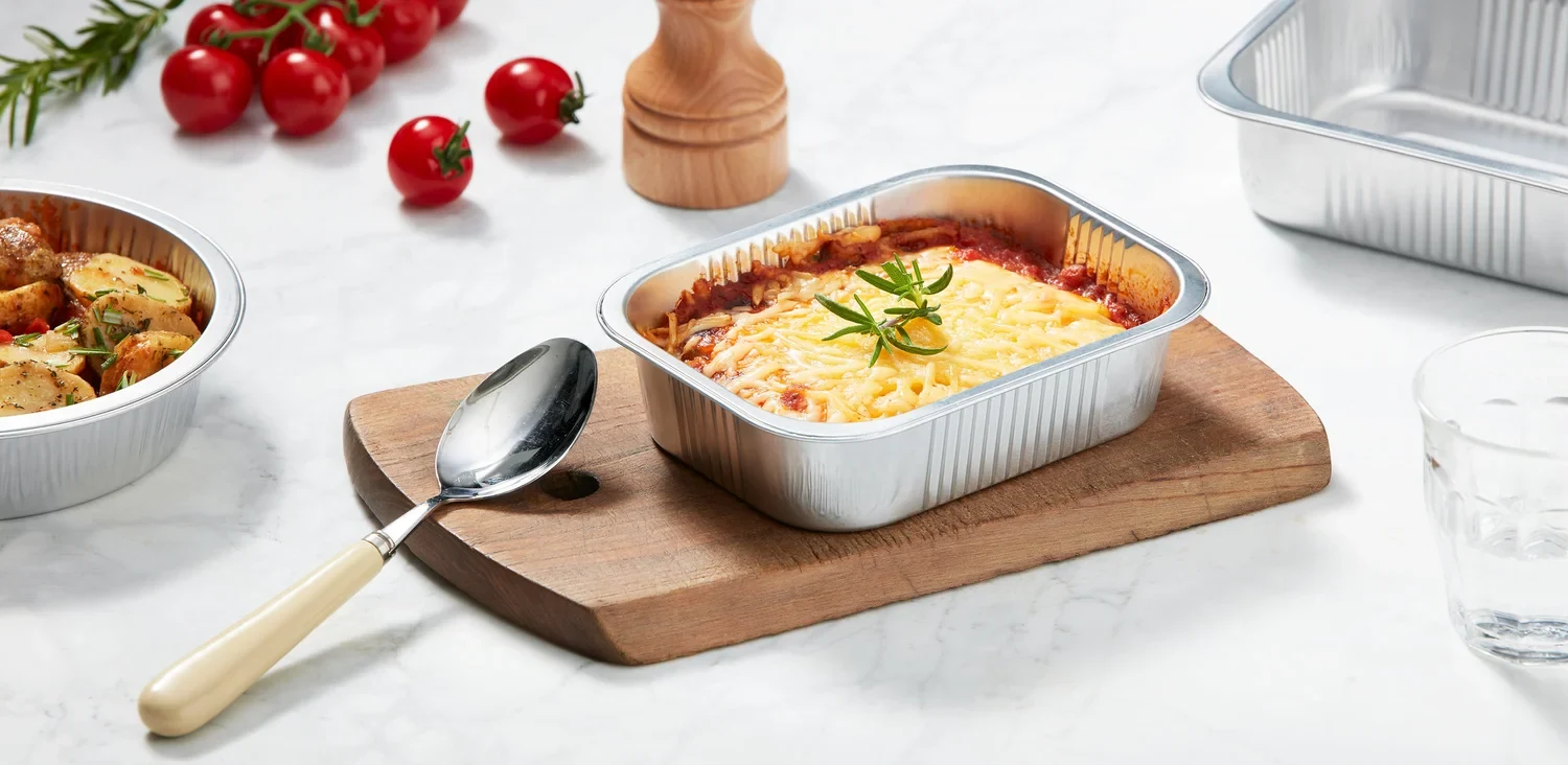 Aluminiumtråg och behållare