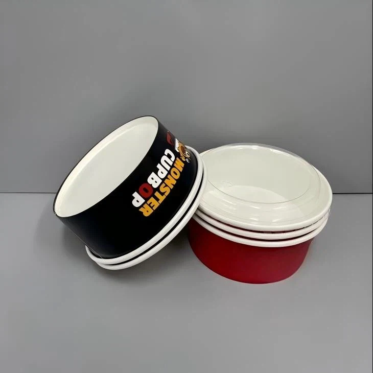 Paperboard food cups and matching lids