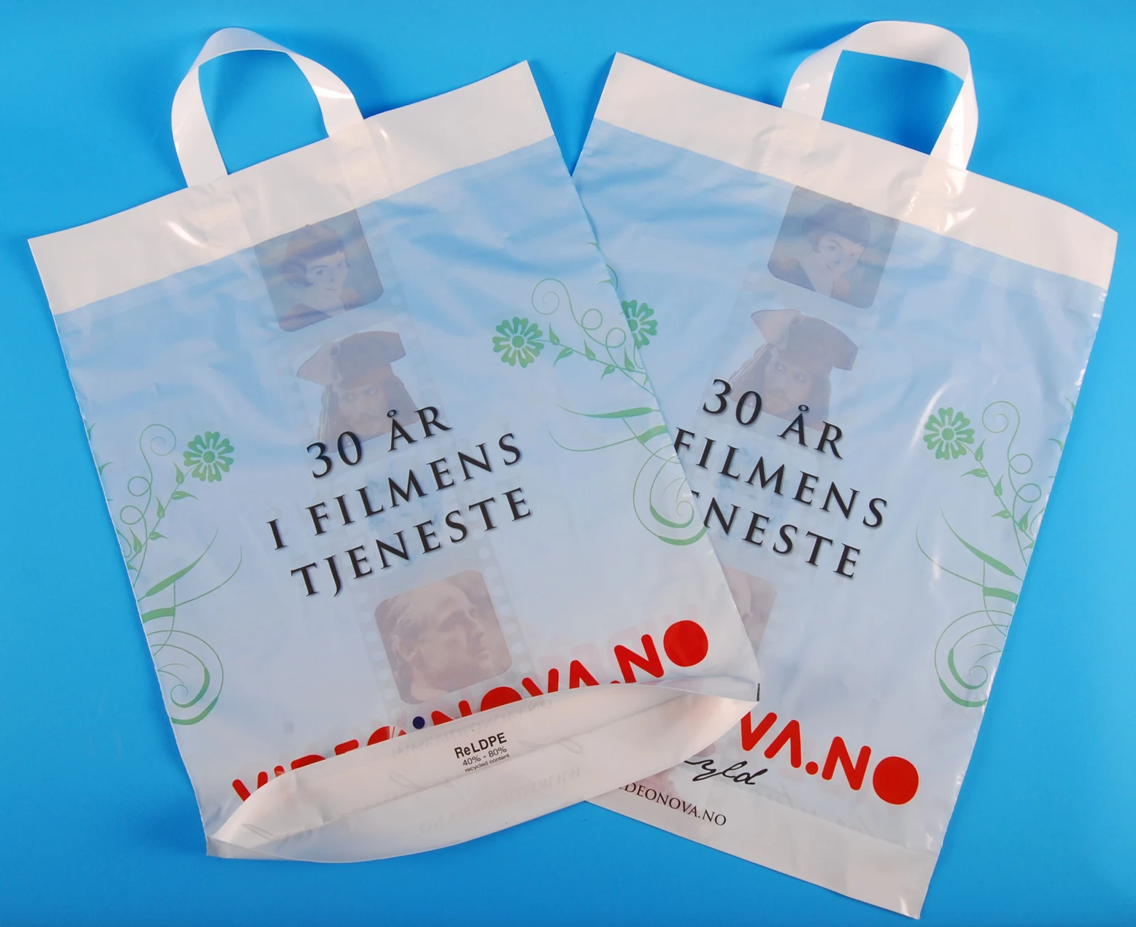 Product example: plastic carrier bags with soft loop handles