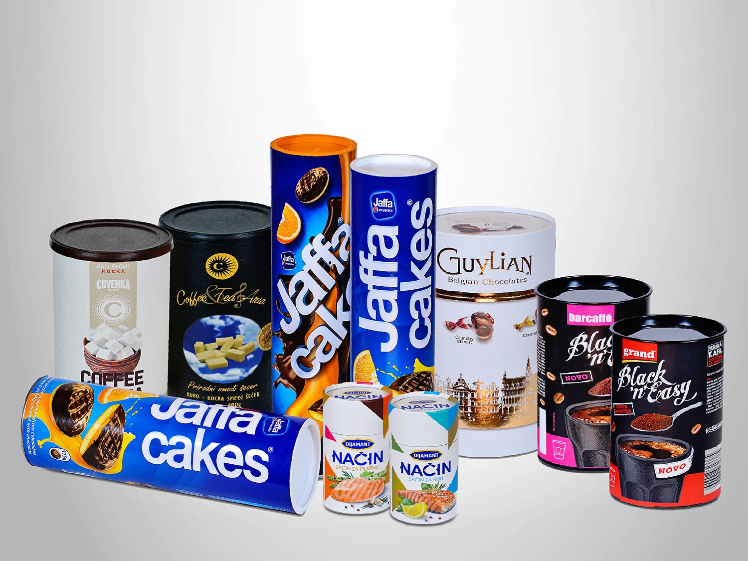 Round tube packaging with lids